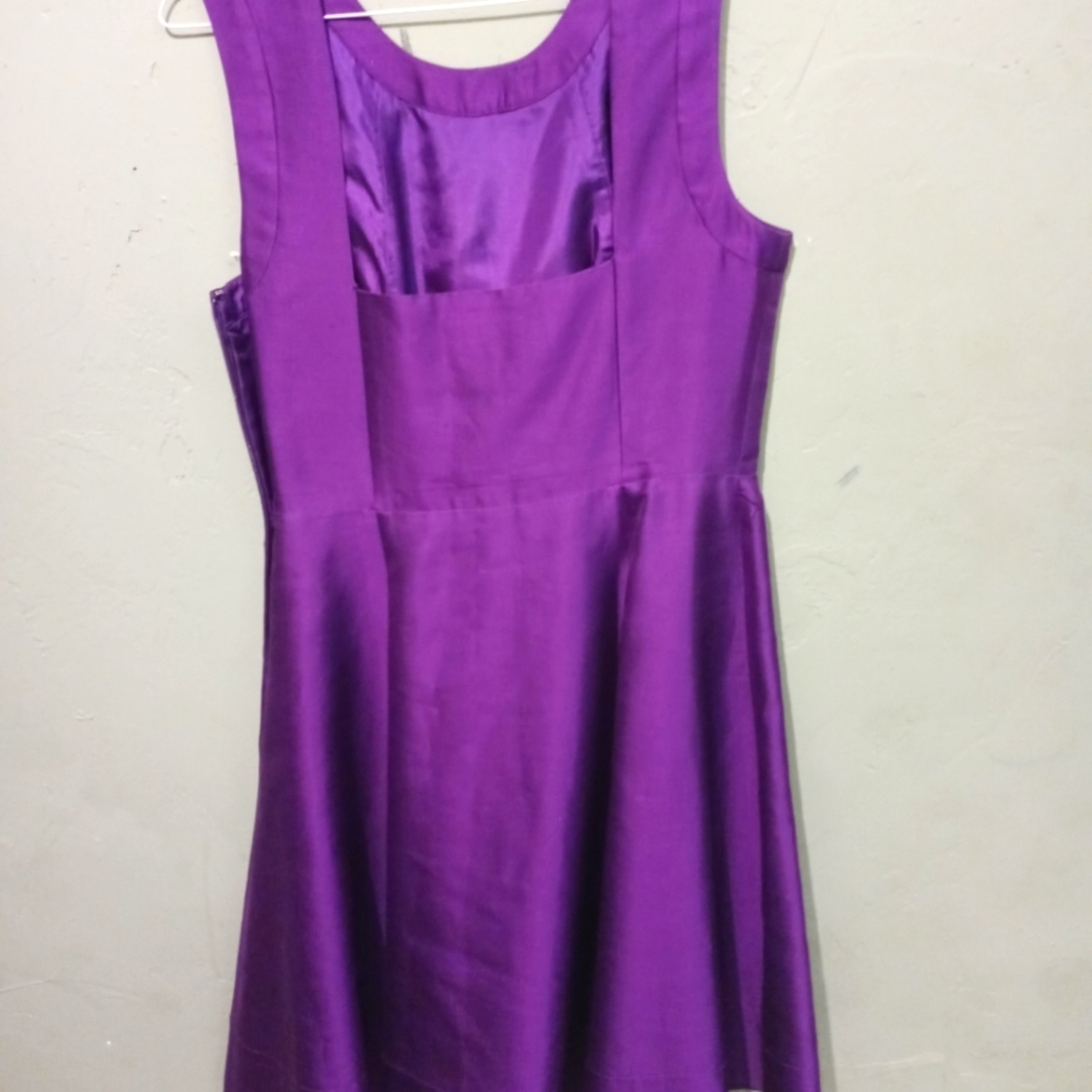 Vibrant violet Kate Spade dress.